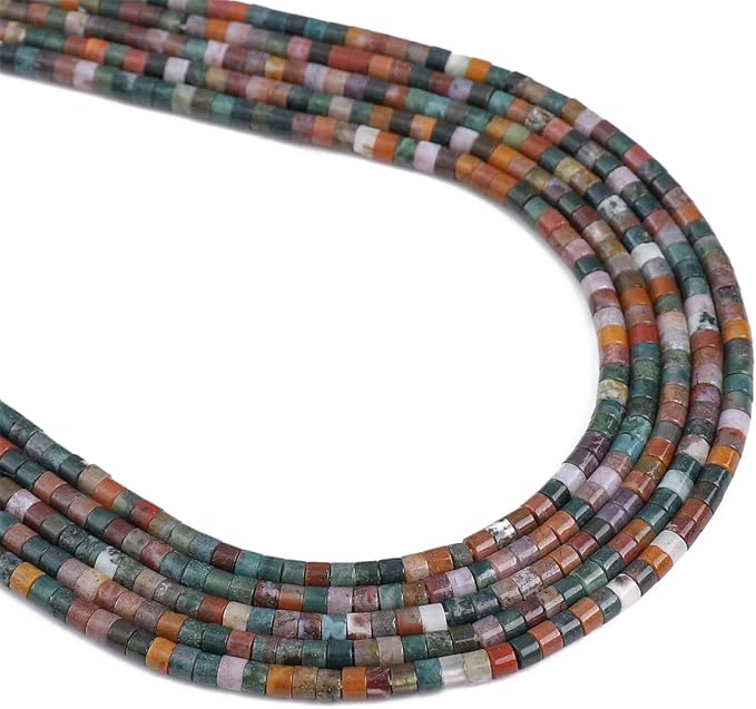 Natural Indian Agate Spacer Beads Caps Flat Round Loose Beads for Beading Jewelry Making 3mmx2mm 38cm