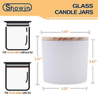 12 OZ Thick Candle Jars for Making Candles 12 Pcs, Empty Jars with Wood Lids for Spice Jars, Sample Container, Matte White