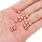 Rose Gold Plated Round Spacer Beads 6mm 30pcs for Jewelry Making Findings Non Tarnish