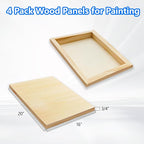 4 Pack 16x20 Basswood Paint Pouring Panels – Wood Painting Boards for Acrylic Pouring, Oil & Resin Art – Sturdy Pre-Sanded Artist Panels for Professionals & Exhibitions