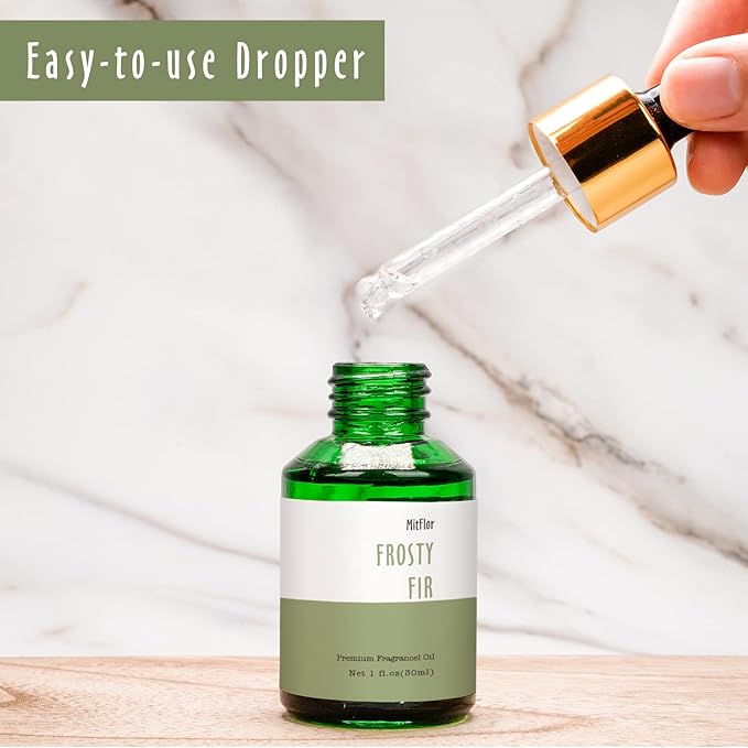 Frosty Fir Fragrance Oil, MitFlor Single Diffuser Essential Oil, Large Size Premium Grade Fragrance Oil for Soap & Candle Making, Aromatherapy Oil, Refreshing & Forest Scent for Home Fragrance, 30ml