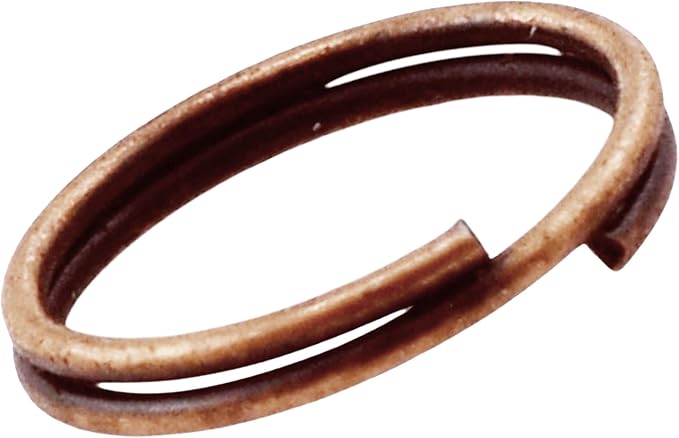 Mandala Crafts 12mm Antique Copper Colored Double Jump Rings for Jewelry Making - 400 Pcs Small Split Key Rings Set for Crafts, DIY Keychains, and Accessories