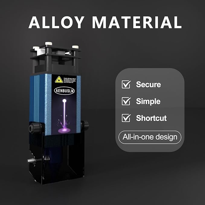 AENBUSLM 40W Laser Module with Air Assit for Laser Cutter & Laser Engraver Machine,5W(5000mW) Output Power,Built in FAC,Ultra-Fine Compressed Spot CNC Carving DIY Laser Master - Class 4