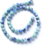 6MM 60PCS Peacock Blue Persian Jade Spacer Loose Beads for Jewelry Making DIY Bracelet Necklace