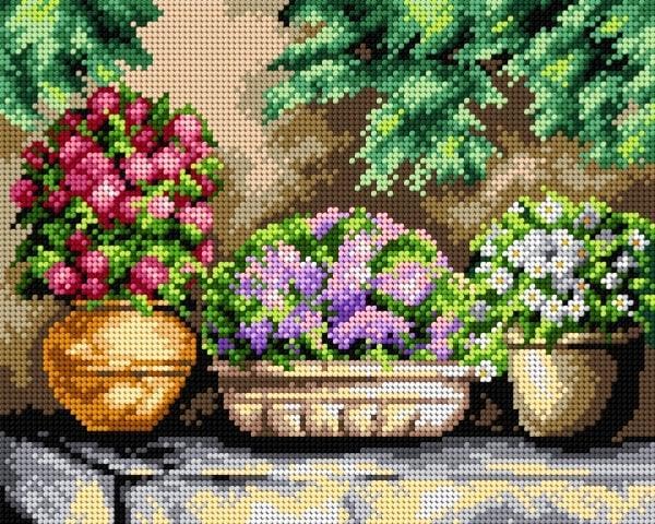 Wizardi Needlepoint Canvas for halfstitch Without Yarn Flowers in My Garden 2411H Orchidea