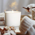 12 OZ Thick Candle Jars for Making Candles 12 Pcs, Empty Jars with Wood Lids for Spice Jars, Sample Container, Matte White