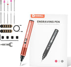 HARDELL Engraving Pen, 6 Speed, Rechargeable Engraver Pen for Artists & DIYers, Electric Engraving Tool with 41 Accessories, Engrave 60+ Surfaces, Engraving Pen for Metal, Wood, Glass and Plastic