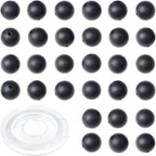 10mm 100pcs Natural Stone Beads Matte Black Onyx Round Genuine Stone Beading Loose Gemstone Hole Size 1mm DIY Charm Smooth Beads for Bracelet Necklace Earrings (Matte Black Onyx 10mm)