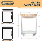 Thick Candle Jars for Making Candles 16 Pcs, 7 OZ Empty Jars with Wood Lids for Candle Making, Sample Container, Clear