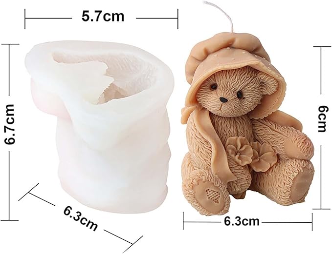 Bear Molds Bear Resin Mold - Resin Casting Silicone Molds for Home Decor & Candle Making Wave Spiral Mold