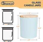 SHOWIN 10 OZ Thick Candle Jars for Making Candles 15 Pcs, Empty Jars with Wood Lids for Candle Making, Sample Container, Colourful