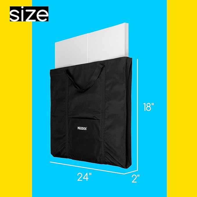 MEEDEN Soft Art Portfolio Bag: 18 x 24 Inch Black Art Canvas Portfolio Case - Waterproof 600D Oxford Carrying Storage Case for Artwork, Poster, Sketching, and Drawing