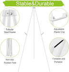 DAJAVE 4 Pack 63 Inch Display Easel Stand, Folding Easels for Display, Portable Tripod Display Easel, White Adjustable Metal Easel for Wedding Sign, Posters, Painting