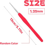 1.25 mm Crochet Hook, Ergonomic Handle for Arthritic Hands, Extra Long  Knitting Needles for Beginners and Crocheting Yarn (1.25 mm)