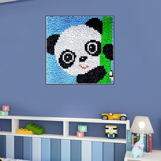 Latch Hook Rugs Kits for Kids Adults Beginners, Dinosaur Owl Smile Star Sunflower Dog Panda Small Large DIY Latch Hook Rug Making Kit for Girls and Boys