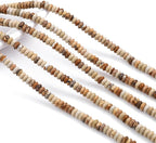 Natural Brown Picture Jasper Spacer Beads Caps Rondelle Disk Loose Beads for Beading Jewelry Making 4mmx2mm 38cm