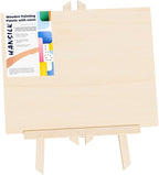 Unfinished Wood Canvas Panels for Painting, 8×10" Basswood Canvas- 1/2" Deep Cradle Board with Easel for Acrylic and Oil Painting, Pouring Art, Crafting