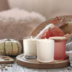 10 OZ Thick Candle Jars for Making Candles 15 Pcs, Empty Jars with Wood Lids for Candle Making, Sample Container, Frosted White