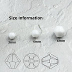 500pcs 3mm Bicone Glass Crystal Beads for Jewelry Making, Faceted Bicone Glass Spacer Beads for Bracelet Earring Necklace DIY Craft(White)