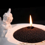 Aufien Candle Sand with Wicks, 21.4 Oz Pearled Candle, DIY Bead Powder Sand Wax Making kit Refillable Non Toxic for Handmade, Wedding and Halloween Christmas Decorations Black Unscented