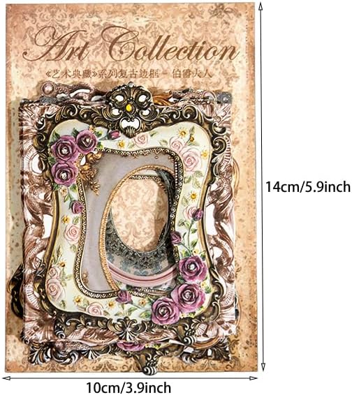 30Pcs Vintage Scrapbook Paper Photo Frame for Scrapbooking Junk Journal Collage Diary Embellishment DIY Photo Album DIY Craft Decoration, 10 Patterns (YSDC4)