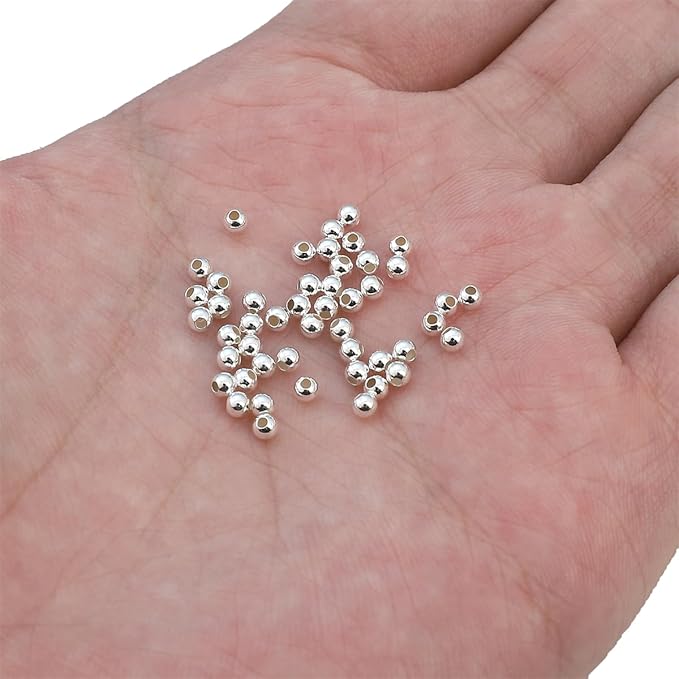 925 Sterling Silver Round Beads 2.5mm 50pcs for Jewelry Making Findings