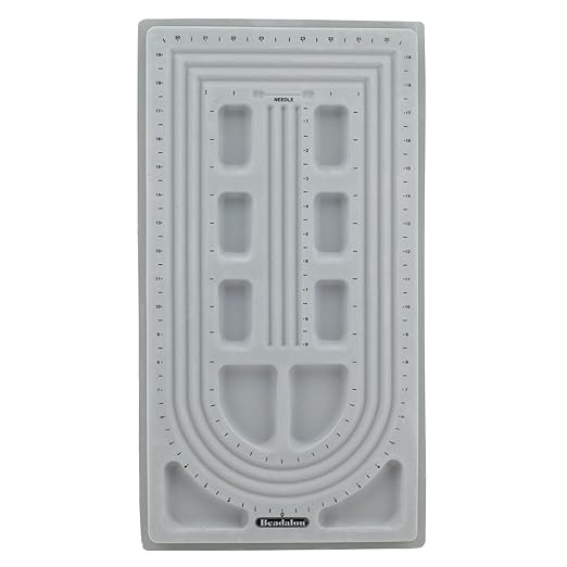 Beadalon Bead Boards for Jewelry Making - 46" Bead Board with Flocked Grey Surface, Bead Tray for Necklace & Bracelet Sizing, Ideal for Jewelry Designers, Beaders, Crafters