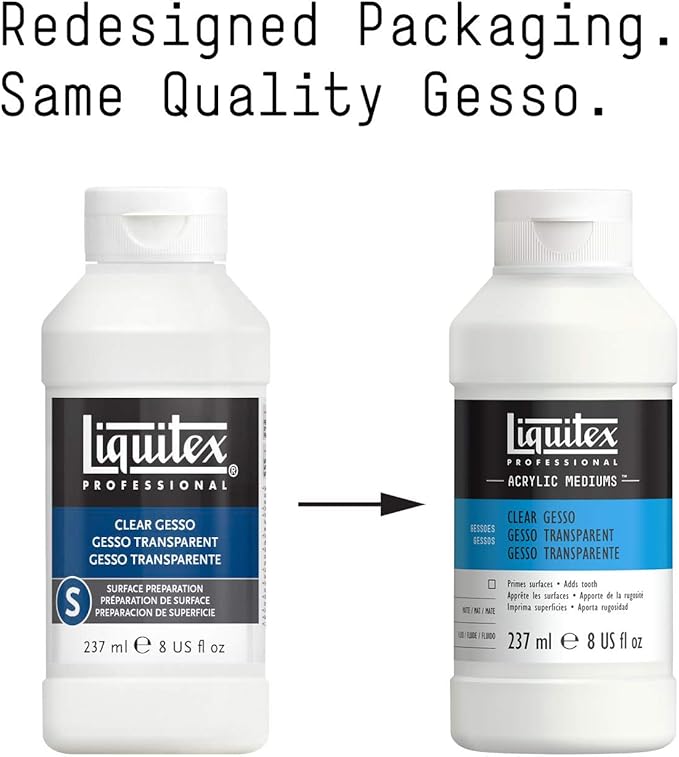 Liquitex Professional Gesso Surface Prep Medium, 237ml (8.0 oz), Clear