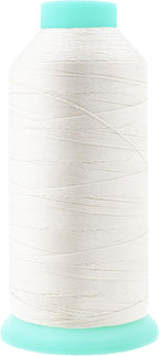 Mandala Crafts Bonded Nylon Thread Off White Heavy Duty Sewing Threads - 1100 YDs Size 92 280D T90 Tex 90 Thread for Leather Jeans Weaving Outdoor Marine Upholstery Threads