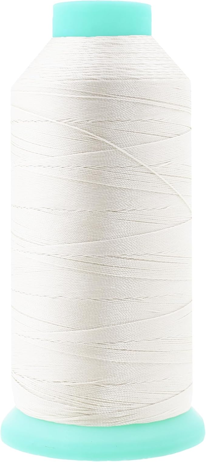 Mandala Crafts Bonded Nylon Thread Off White Heavy Duty Sewing Threads - 1100 YDs Size 92 280D T90 Tex 90 Thread for Leather Jeans Weaving Outdoor Marine Upholstery Threads
