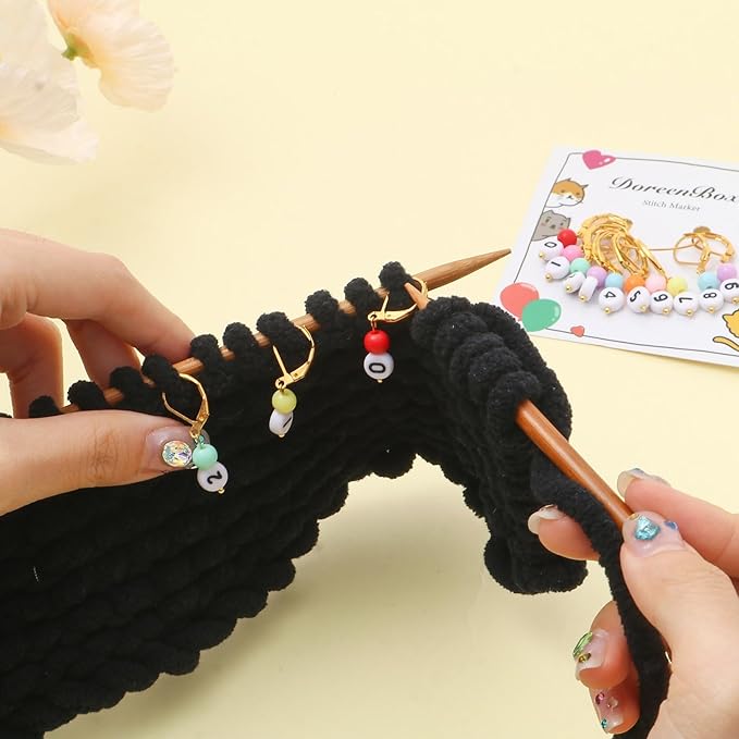 DoreenBeads Stitch Markers for Crocheting and Knitting, Alloy Enamel Crochet Marker Crochet Gifts for Knitting Weaving Sewing Accessories Quilting Jewelry Making