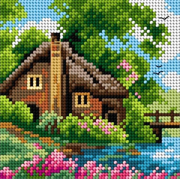 Wizardi Needlepoint Canvas for halfstitch Without Yarn Summer 2561D Orchidea
