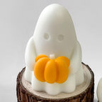 Pumpkin Ghost Cylinder Candle & Resin Mold - Resin Casting Silicone Molds for Home Decor & Candle Making Wave Spiral Mold