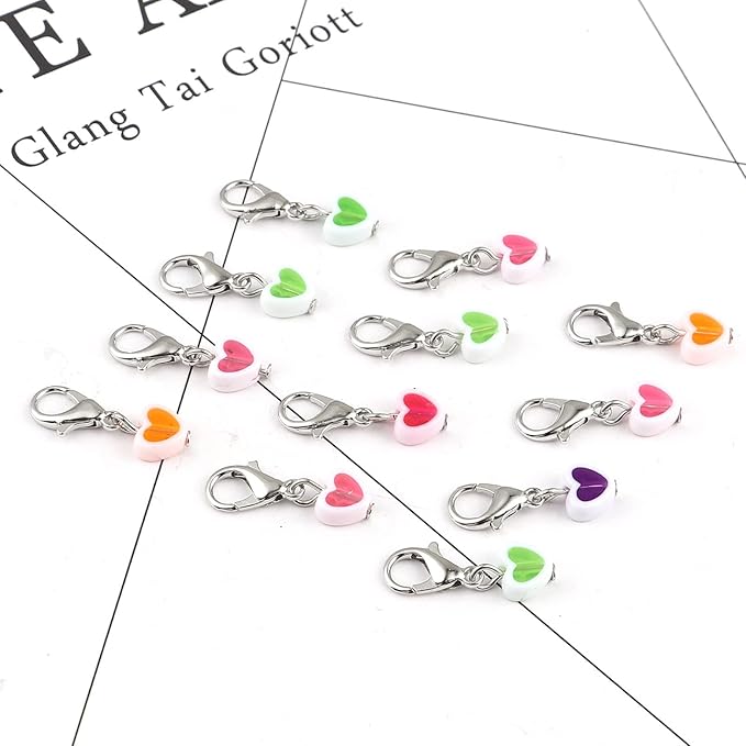 DoreenBeads Stitch Markers for Crocheting and Knitting, Alloy Enamel Crochet Marker Crochet Gifts for Knitting Weaving Sewing Accessories Quilting Jewelry Making