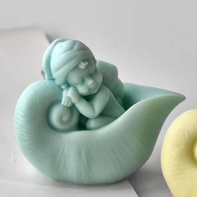 Baby Angel Molds Sleep Angel Resin Mold - Resin Casting Silicone Molds for Home Decor & Candle Making Wave Spiral Mold