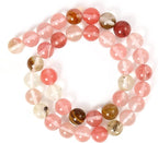 35pcs 10mm Natural Stone Beads Fire Cherry Quartz Beads Crystal Gemstone for Jewelry Making, DIY Bracelet Necklace