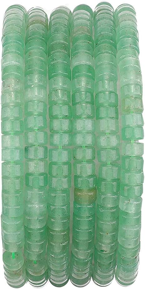 Natural Green Aventurine Spacer Beads Caps Loose Semi Gemstone for Beading Jewelry Making 4mmx2mm 38cm