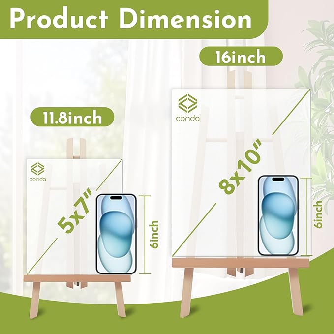 12Pack Wooden Tabletop Easel for Painting and Display, 11.8" Small Portable A-Frame Tripod Stand for 8x10 and 11x14 Canvas, Desk Easel for Photos, Students Kids Beginners