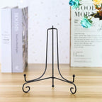 (2 pack)Iron Display Stand, Black Iron Easel Plate Display Photo Holder Stand, Displays Picture Frames, Cookbooks, Decorative Plates, Tablets and Art 8 Inch