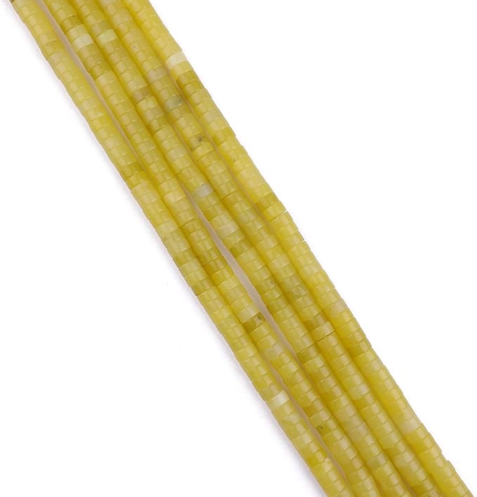 Natural Lemo Jade Spacer Beads Caps Loose Semi Gemstone for Beading Jewelry Making 6mmx3mm 38cm