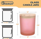 Thick Candle Jars for Making Candles 16 Pcs, 7 OZ Empty Jars with Wood Lids for Candle Making, Sample Container, Frosted Pink