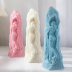Stone Girl Stone Candle Portrait Resin Casting Resin Making Molds Silicone Mold for Candle Home Decorate Candle Making Mold 3D Animal Mold