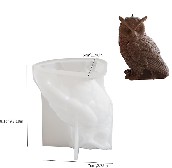 Animal & Owl Resin & Silicone Candle Mold Set - 3D Animal Mold for Home Decor & Candle Making