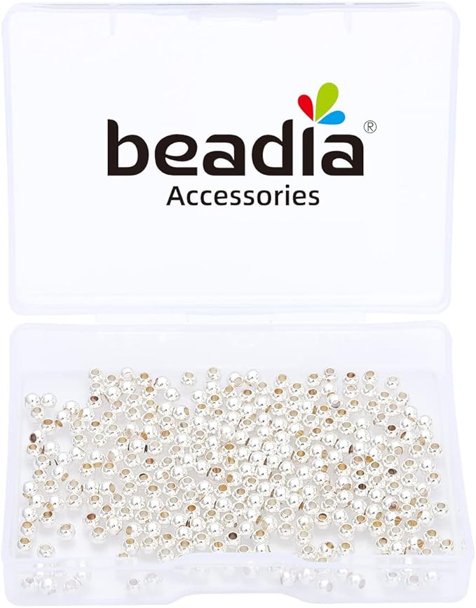 Silver Plated Round Spacer Beads 3mm 300pcs for Jewelry Making Findings Non Tarnish