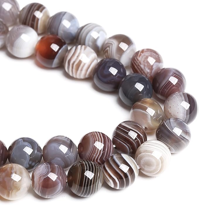 12MM 32PCS Natural Gemstone Stone Botswana Sardonyx Agate Beads for Jewelry Making DIY Bracelet
