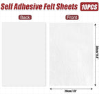 10 Pack Self Adhesive Felt Sheets - White Felt Fabric with Adhesive Backing - Peel and Stick Felt Sheet for Arts Crafts DIY and Decorations - A4 Size(8" x 12")