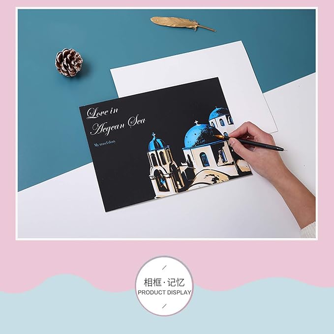 Rainbow Painting Scratch Paper By BOTEEN, City Series Night Scene,Scratch Painting Creative Gift,Scratchboard for Adult and Kids,with 4 Tools,Size:11.7''x8.3''（A4）（8PACK）