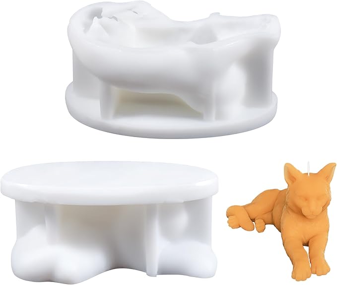 3D Cat Molds Cat Candle Resin Mold - Resin Casting Silicone Molds for Home Decor & Candle Making Wave Spiral Mold