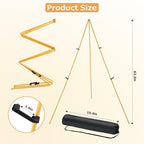 6 Pack Easel Stand for Wedding Sign & Poster 63" Foldable and Adjustable Floor Metal Easels for Display Painting Arts,with Portable Bag,Gold