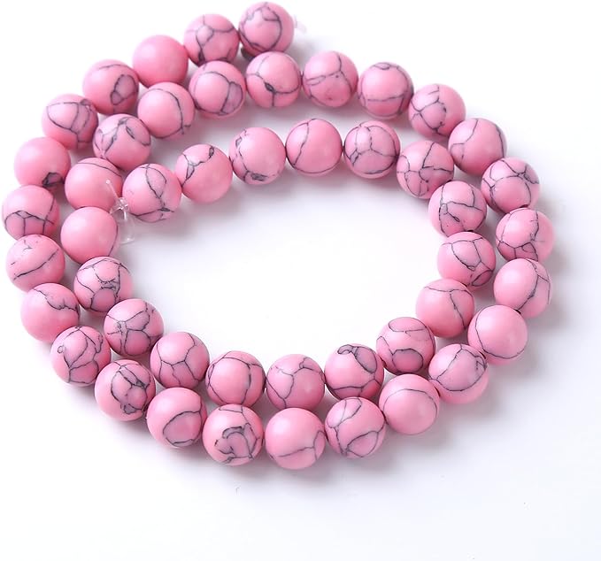 4MM 86PCS Pink Turquoise Spacer Loose Beads for Jewelry Making DIY Bracelet Necklace